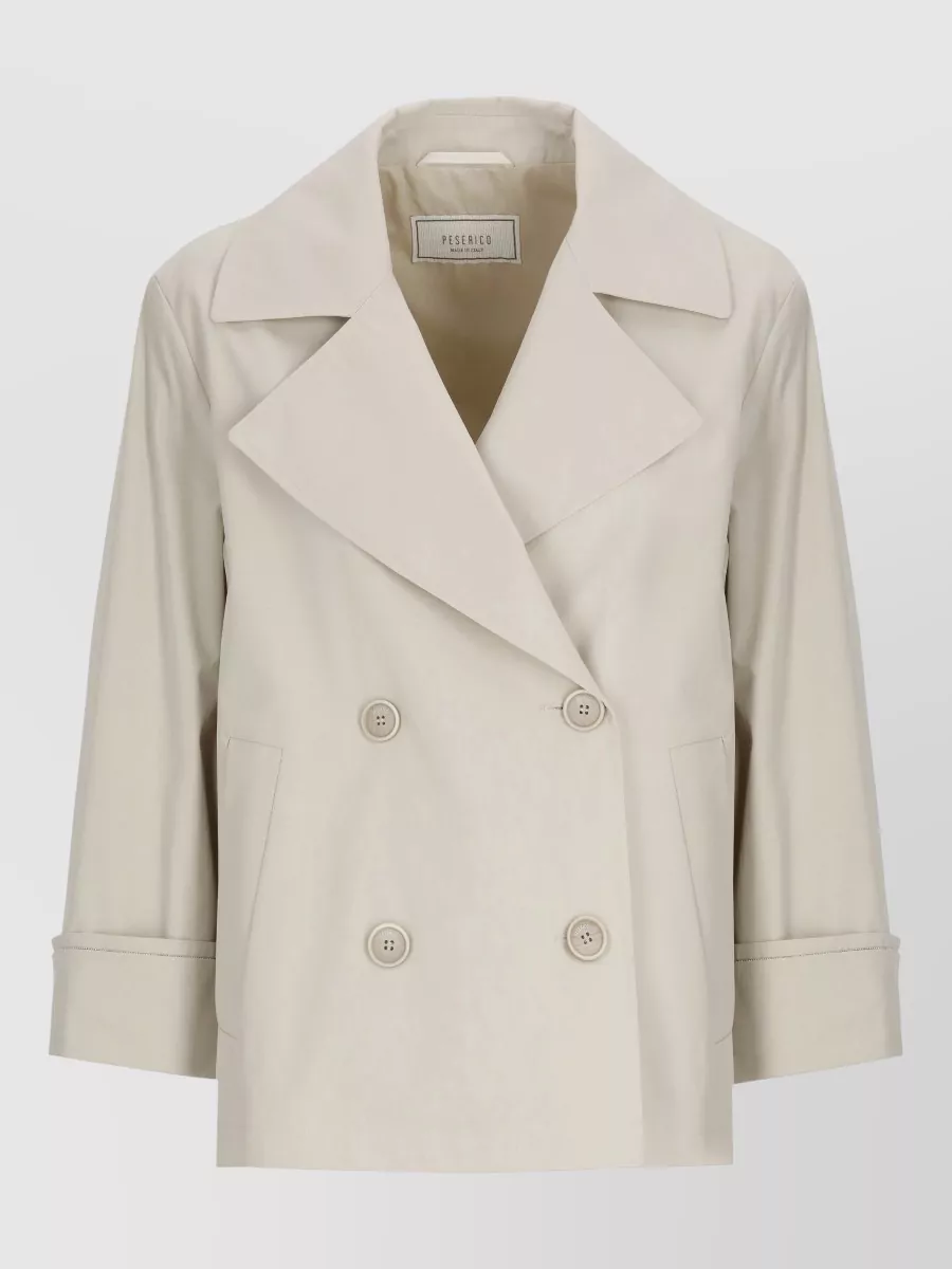 Peserico Short Double-Breasted Trench Coat