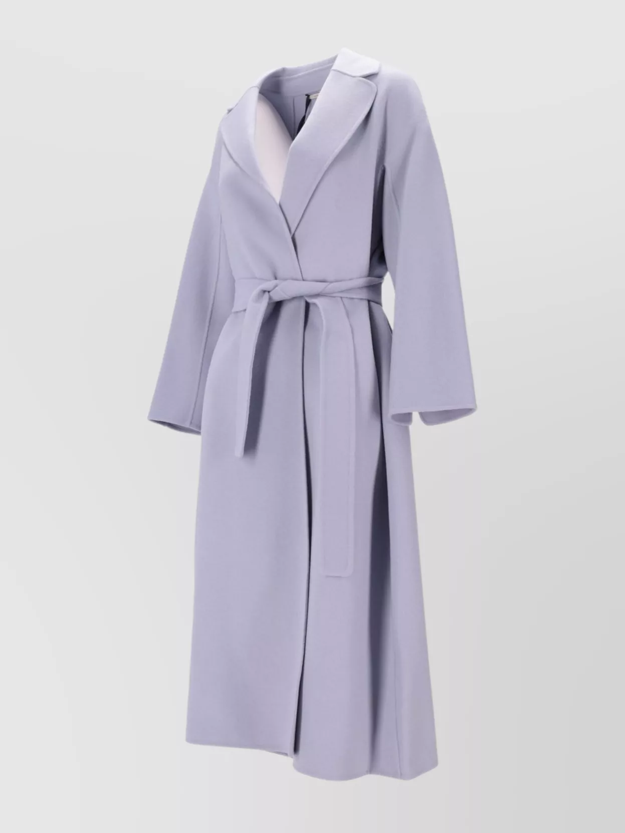 S Max Mara Long Coat With Belted Waist And Pockets