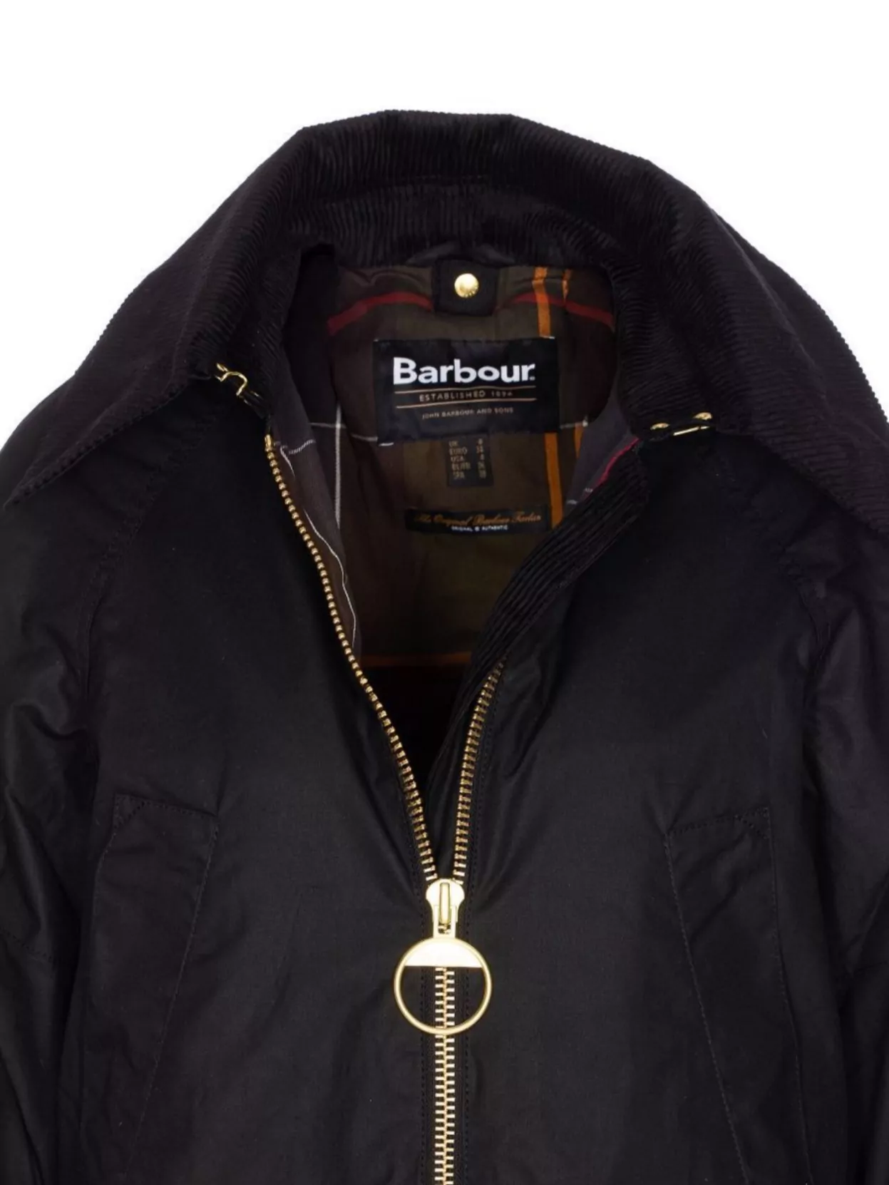 Barbour Long Sleeve Wax Jacket And Pockets