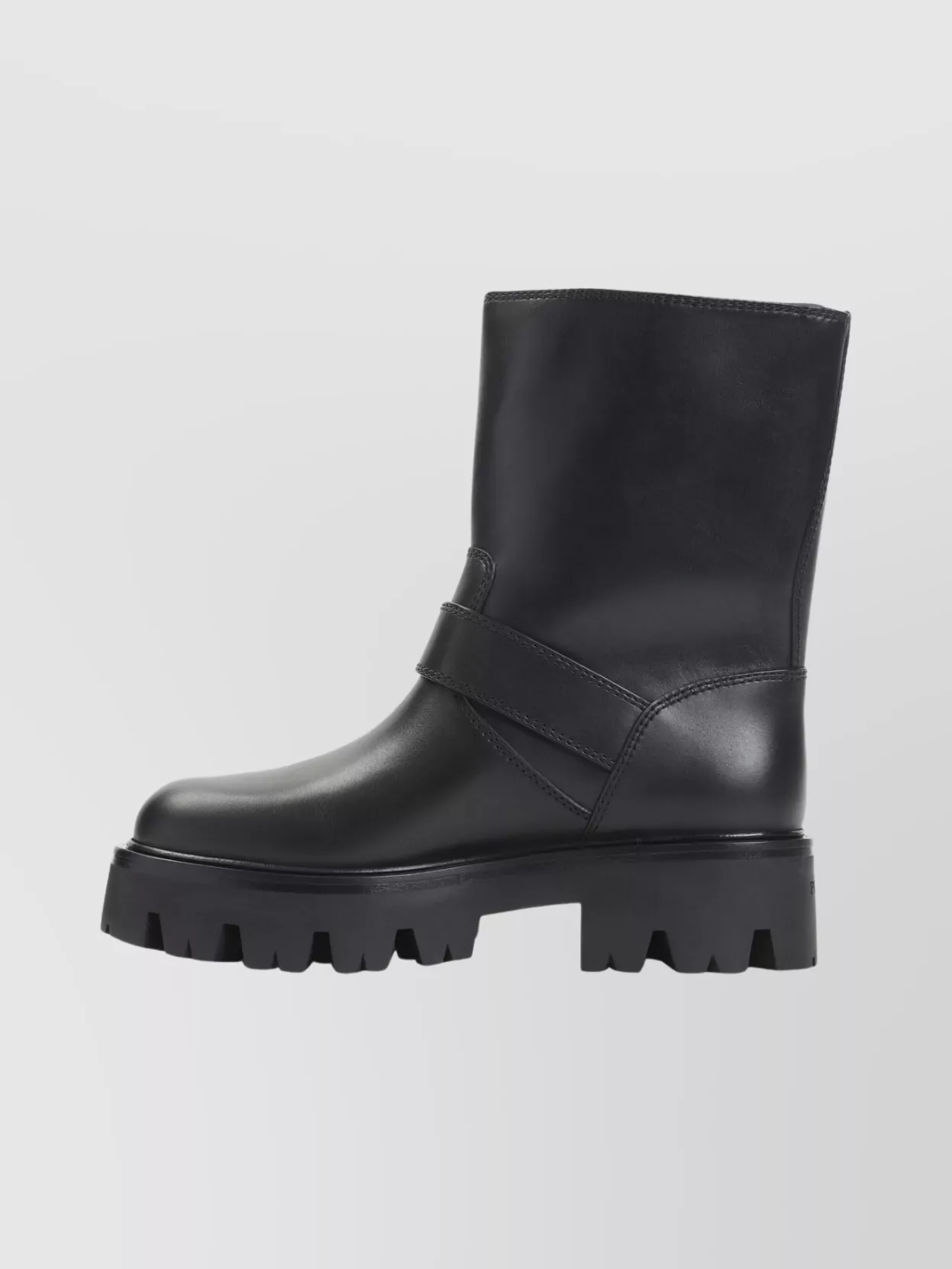 Prada Chunky Sole Leather Ankle Boots