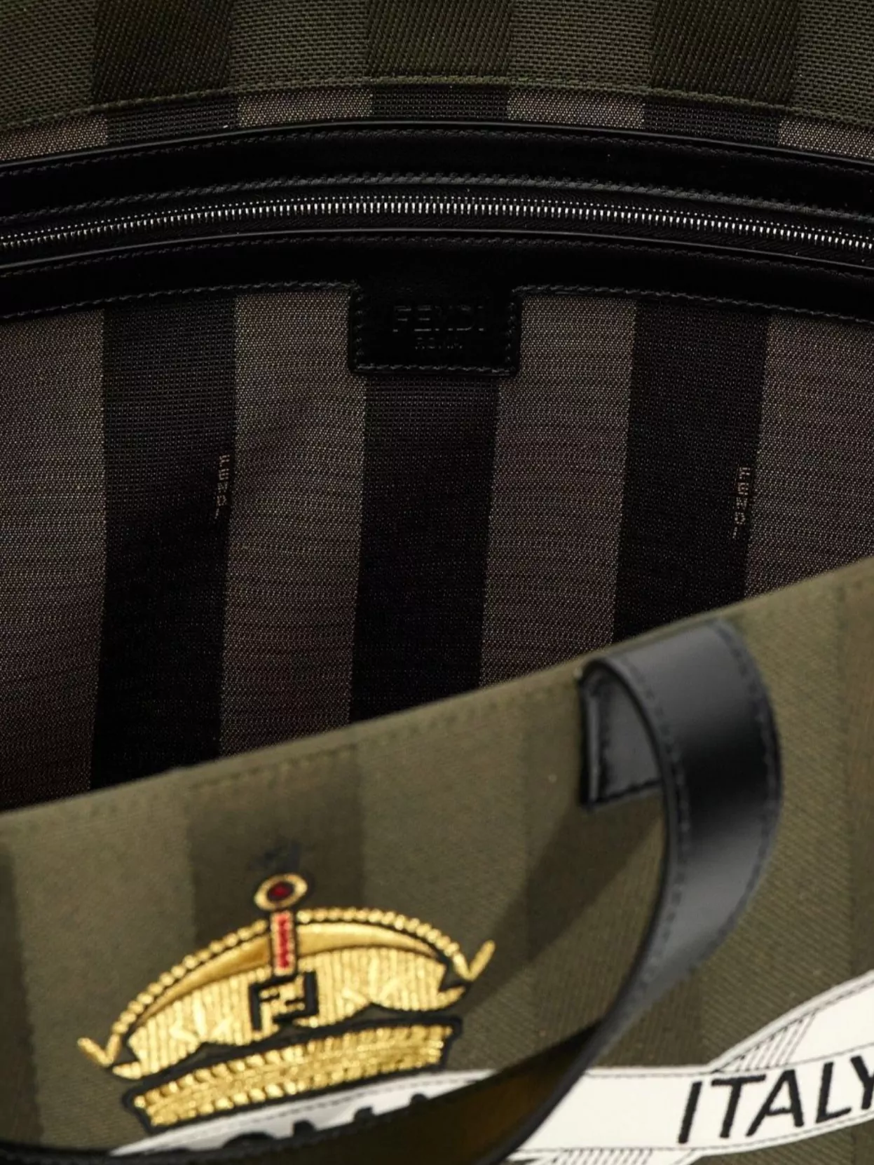 Fendi Structured Tote Bag With Detachable Strap And Top Handles