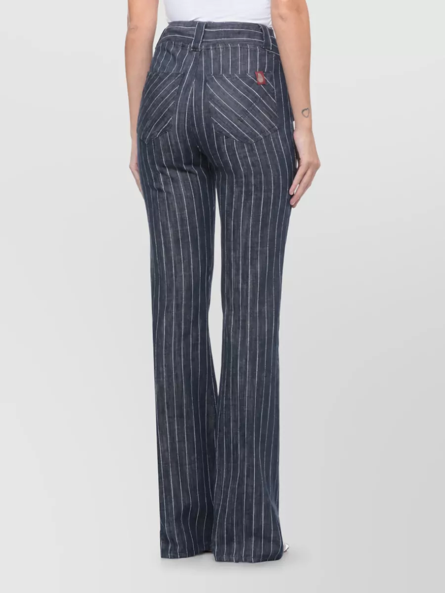 Dondup Striped Straight-Leg Denim Jeans
