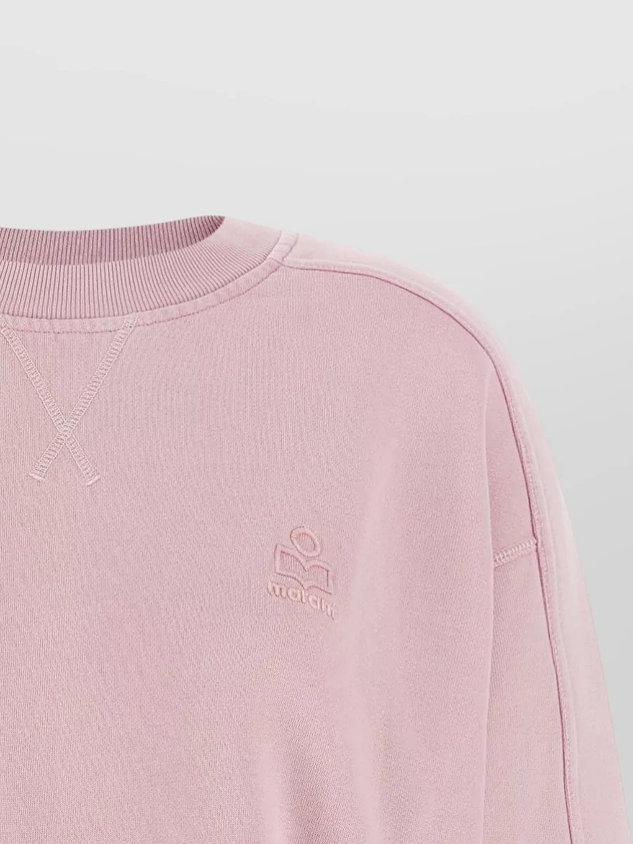 Isabel Marant Etoile Cotton Cropped Logo-Embroidered Sweatshirt