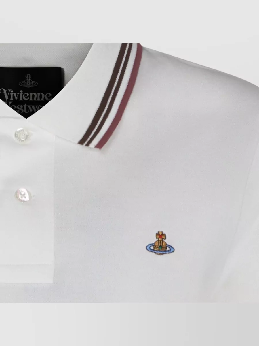 Vivienne Westwood Polo Shirt Short Sleeves Ribbed Striped Collar
