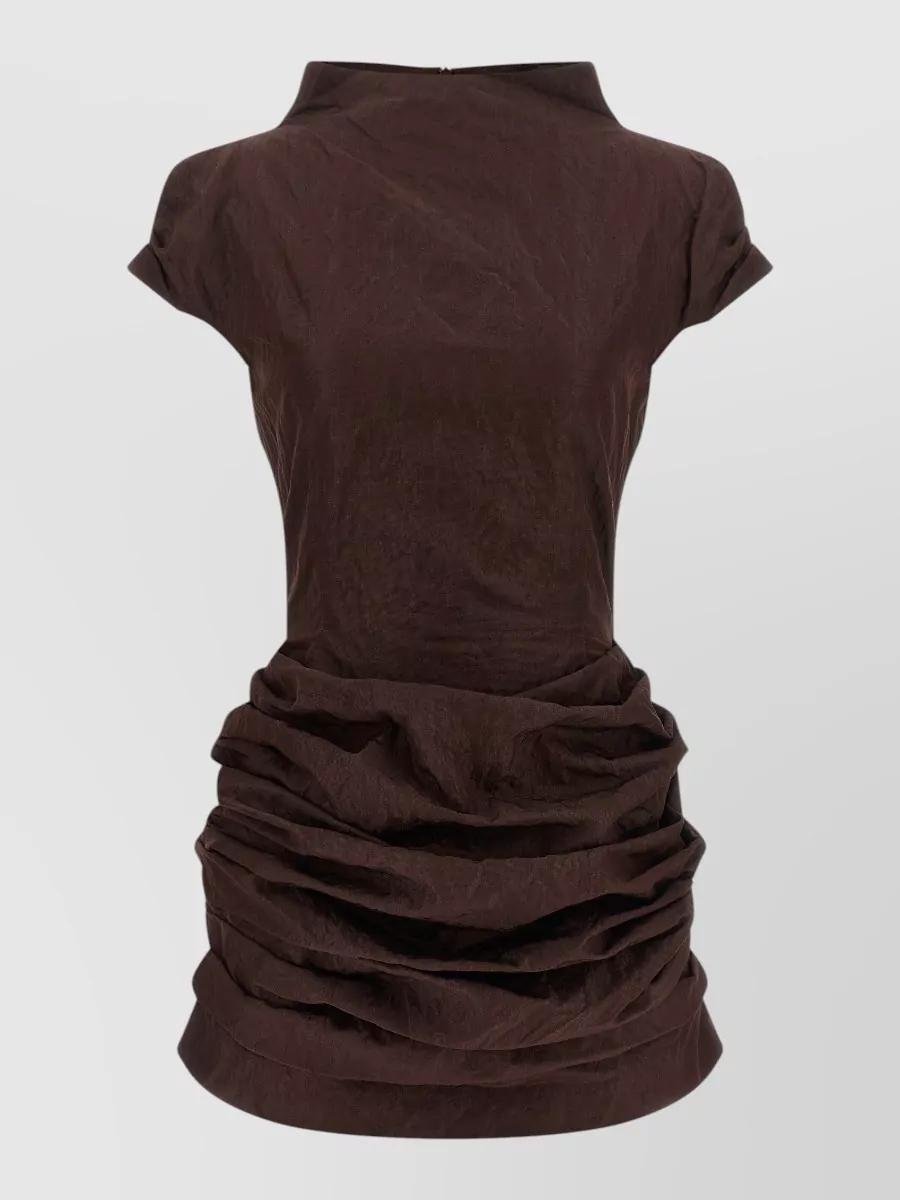 Magda Butrym draped high-neck mini dress