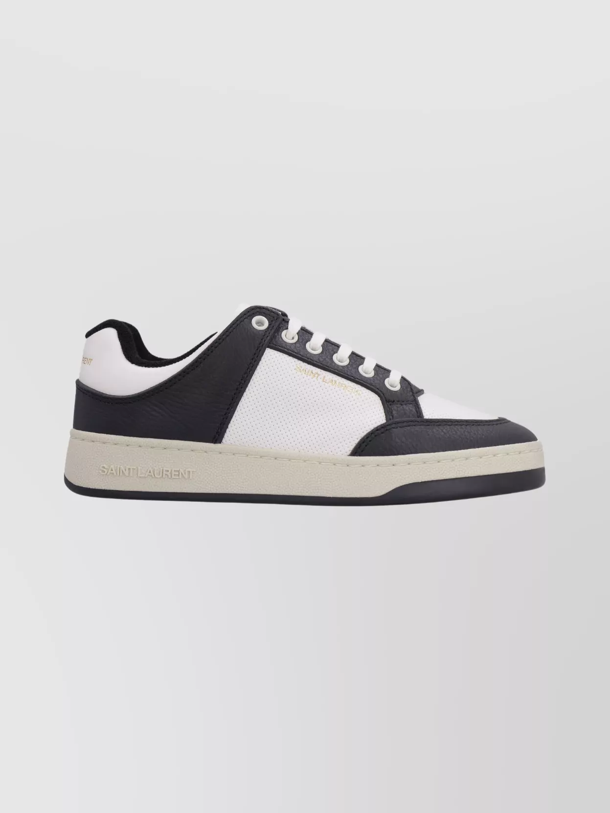 Saint Laurent Low-Top Leather Sneakers Featuring Contrast Panels