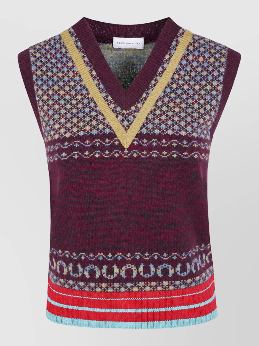 Dries Van Noten cashmere wool knitted top