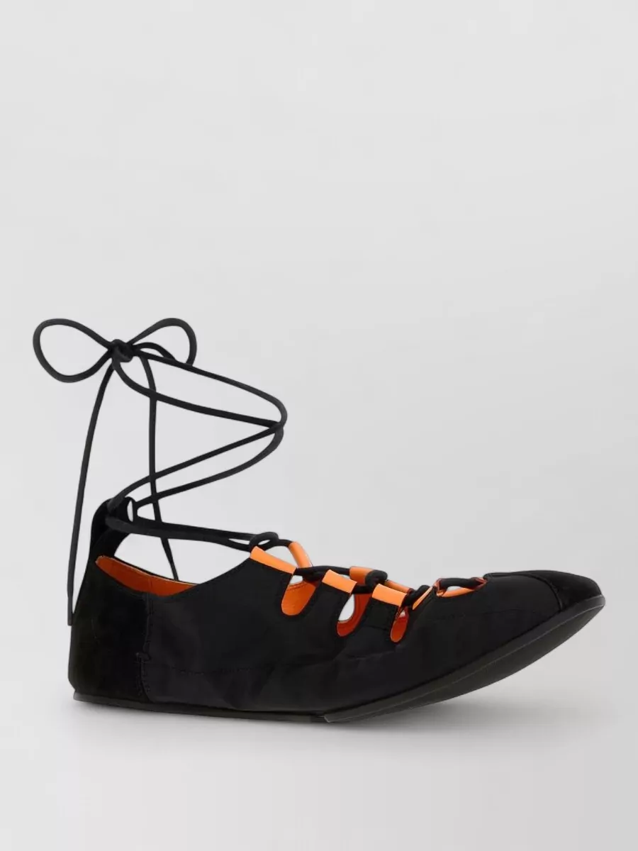 Alaïa mesh lace-up ballerinas