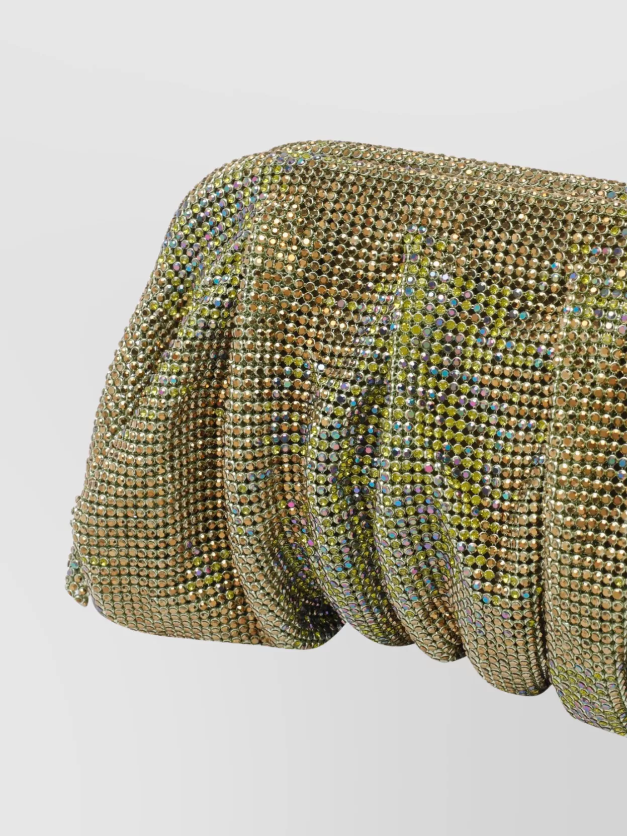 Benedetta Bruzziches Ruched Clutch Rectangular Rhinestone Embellishments