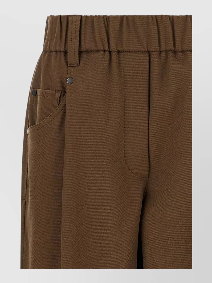 Brunello Cucinelli stretch cotton mid-rise tapered tailored trousers