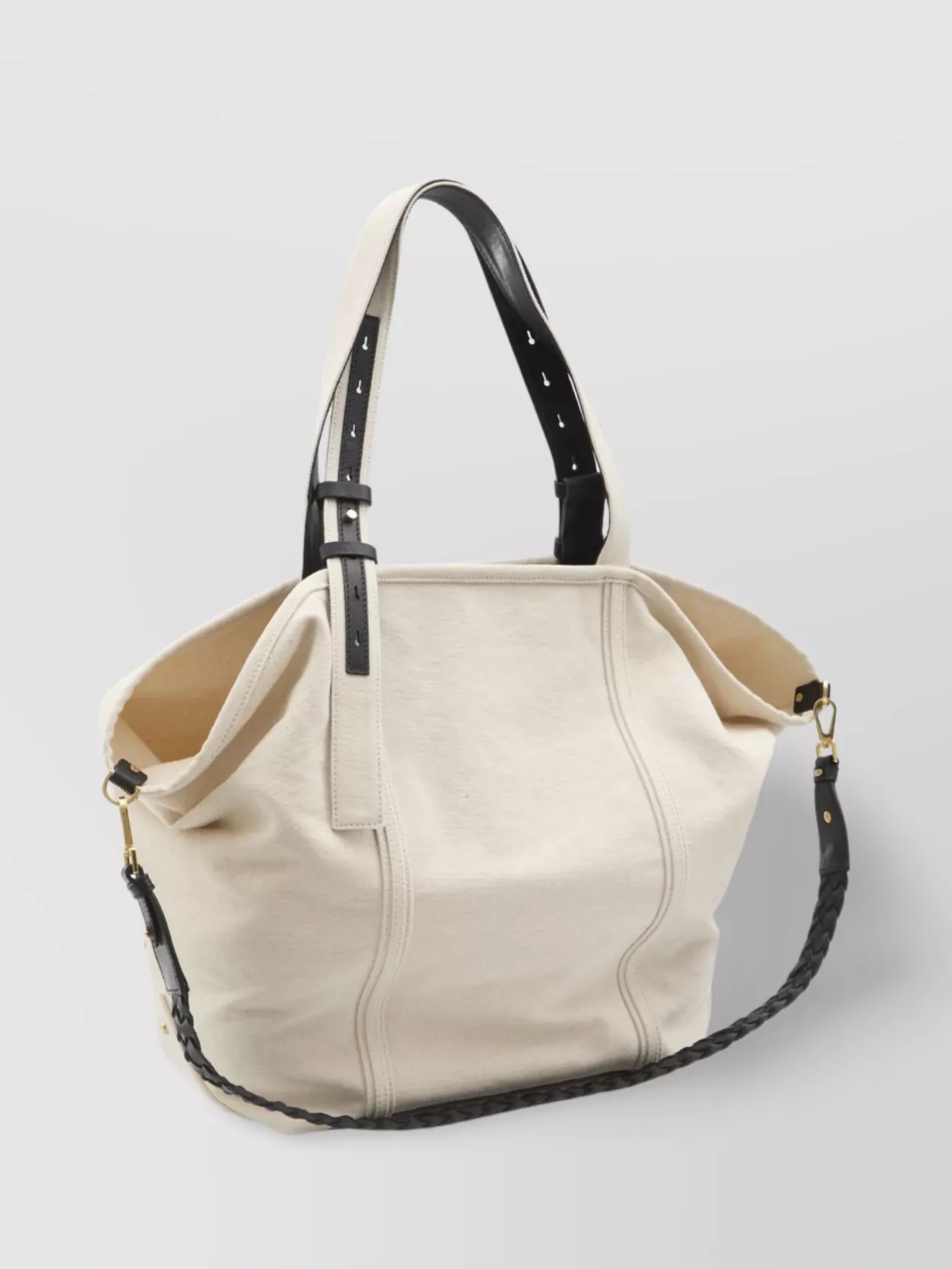 Golden Goose Canvas Tote Bag With Adjustable Handles