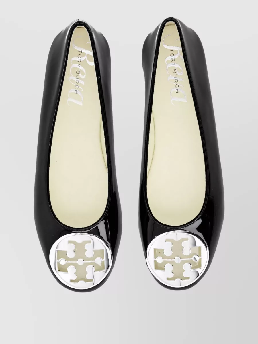 Tory Burch Reva Ballerina Shoes Patent Rounded Toe
