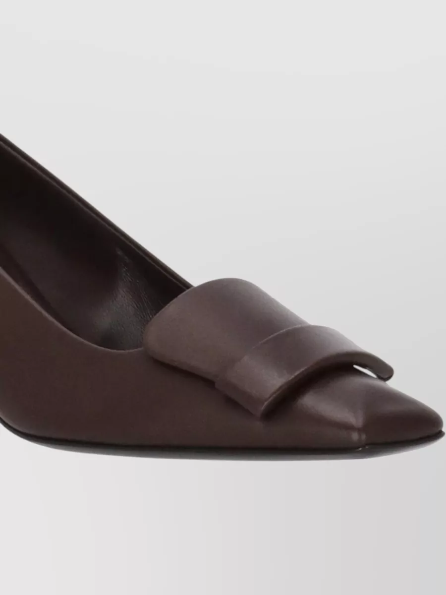 Sergio Rossi Leather Square-Toe High-Heel Pumps