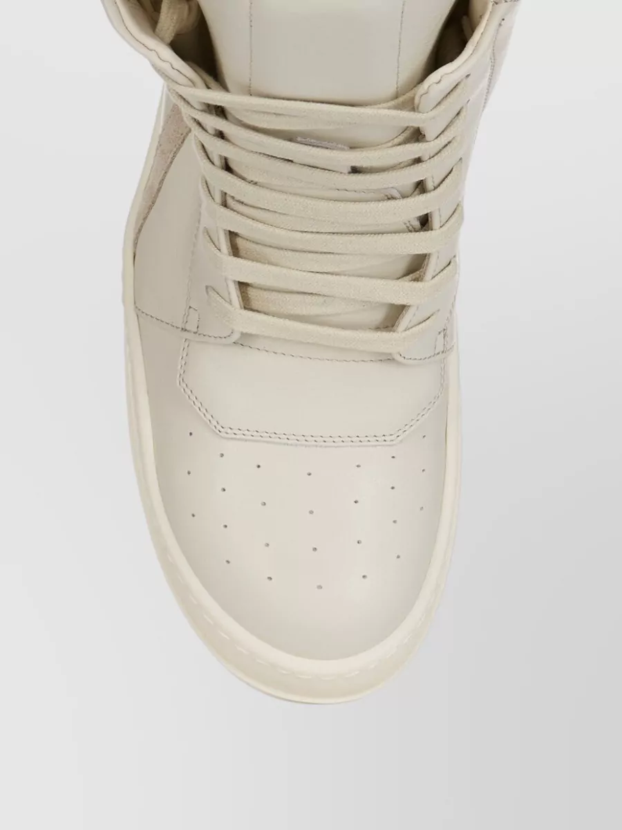 Rick Owens Leather High-Top Sneakers