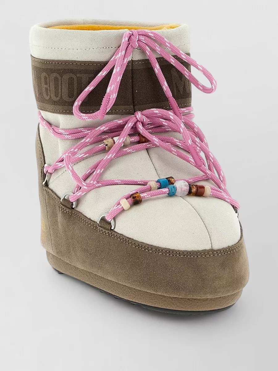 Moon Boot suede beaded ankle boots