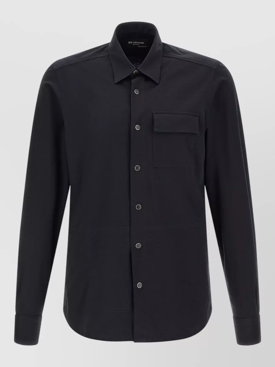 Kiton cotton buba long-sleeve shirt