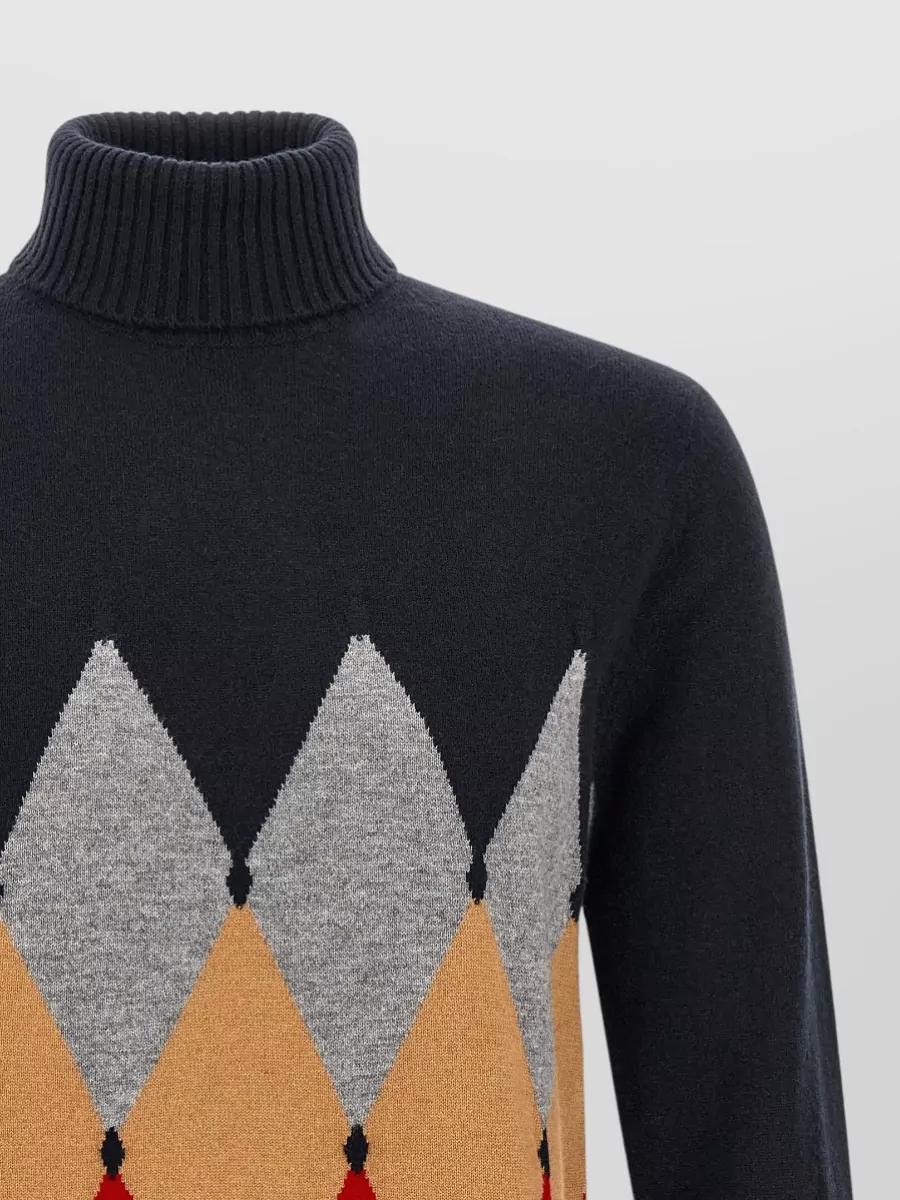 Ballantyne Cashmere Diamond Intarsia Turtleneck Jumper