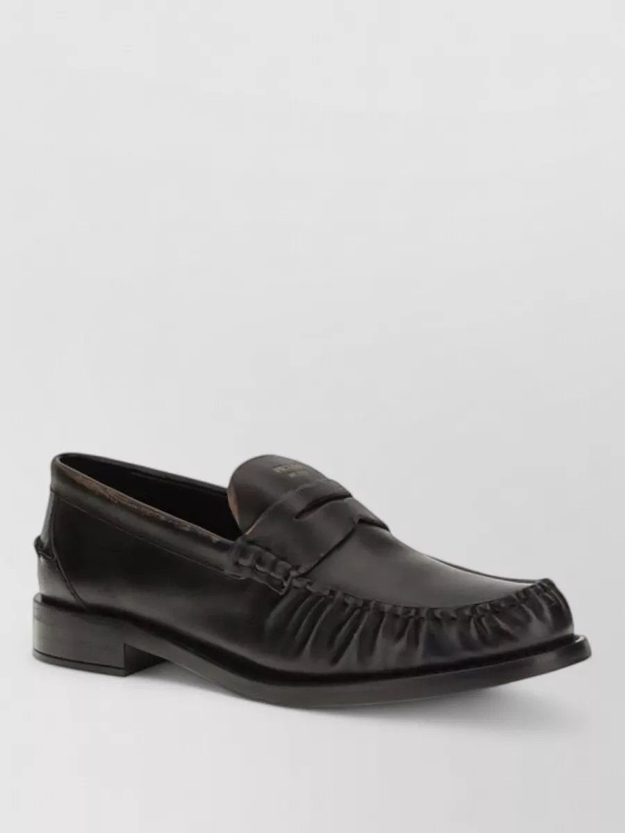 Prada leather slip-on loafers