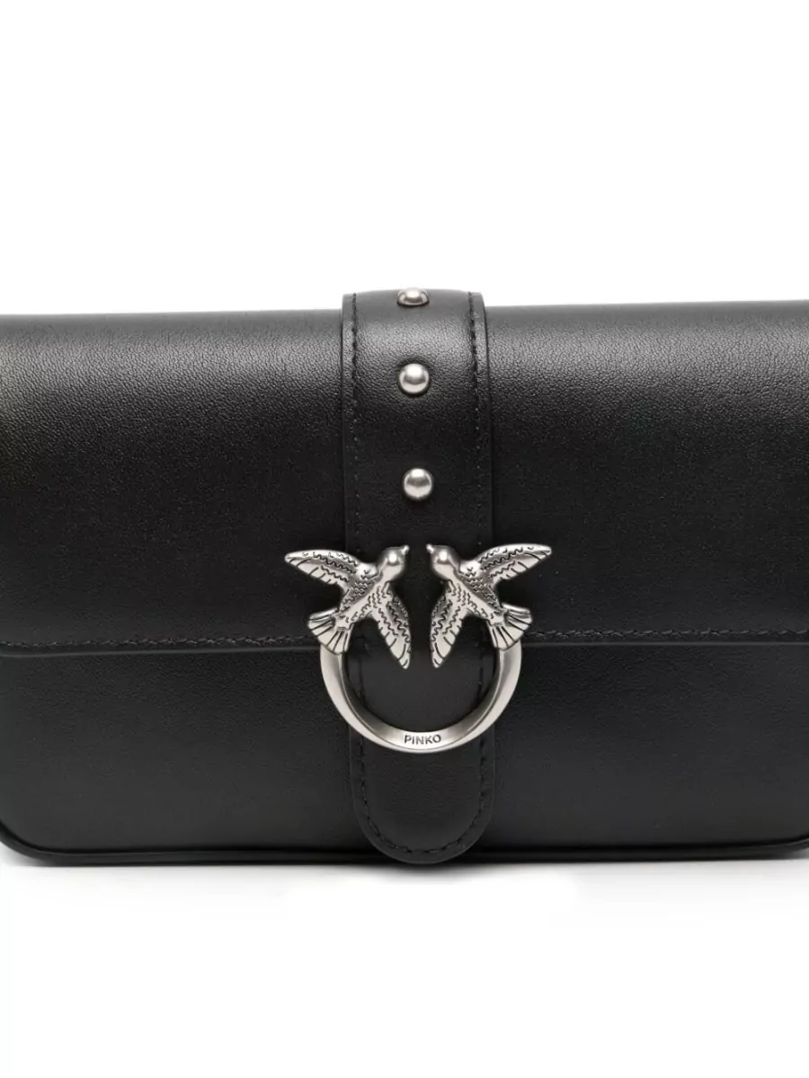 Pinko Love Bag One Small Leather Crossbody Bag