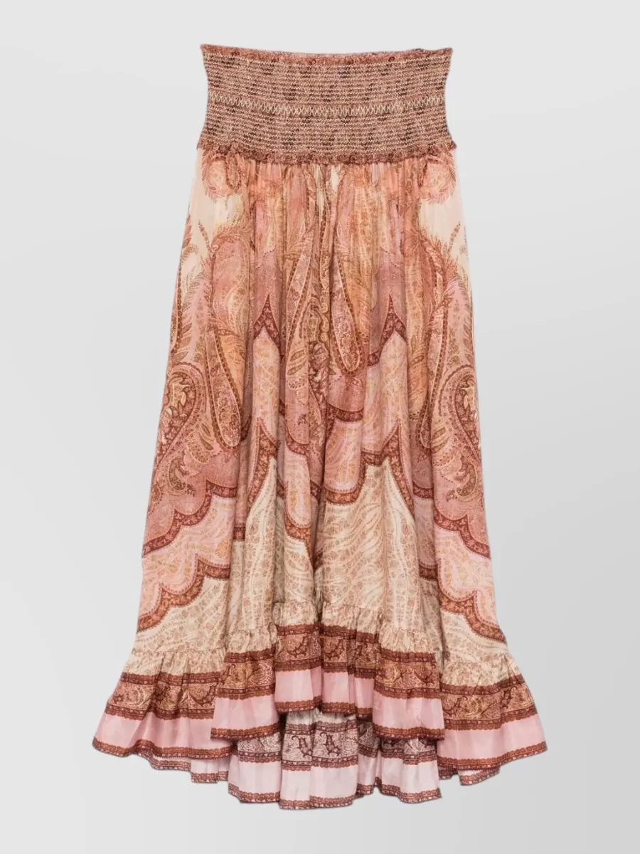 Zimmermann Silk paisley print midi skirt