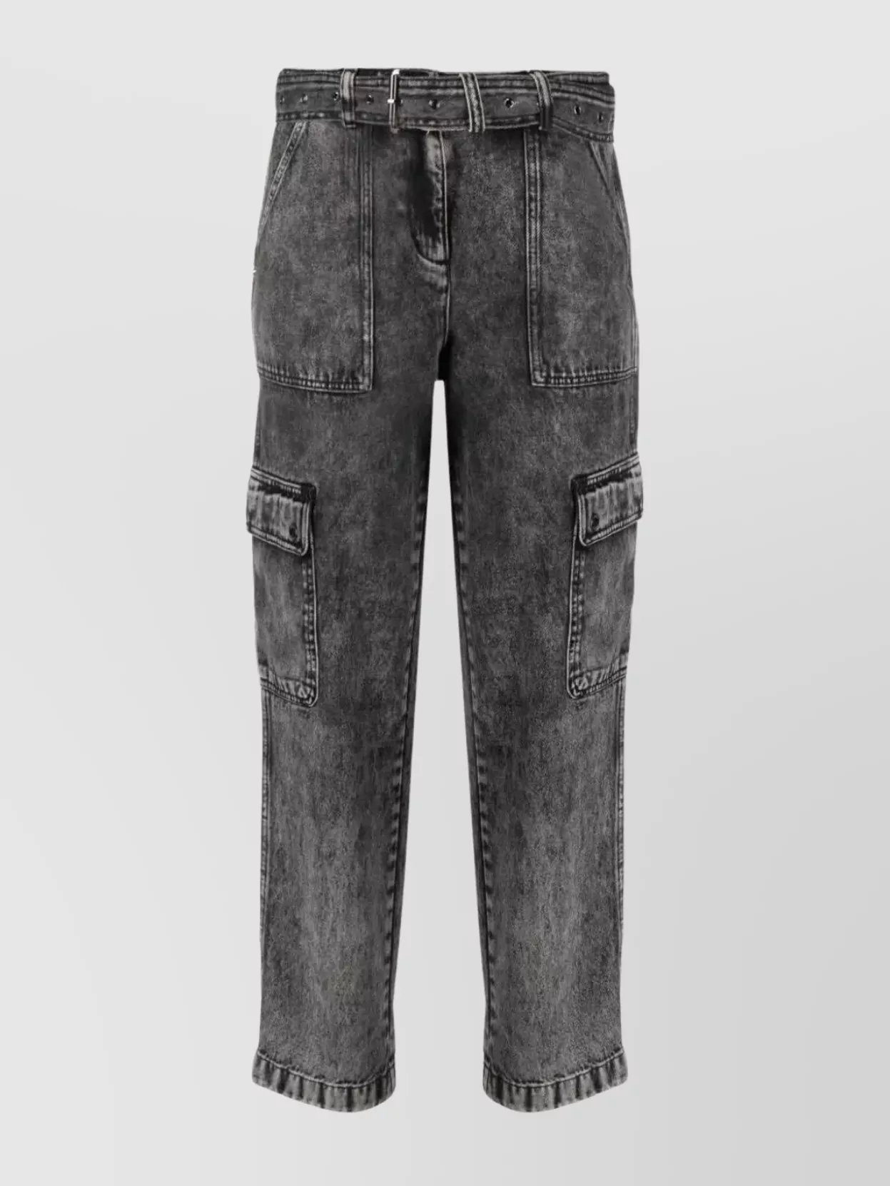 Michael Kors Straight Leg Cargo Pants With Washed Effect In Gray