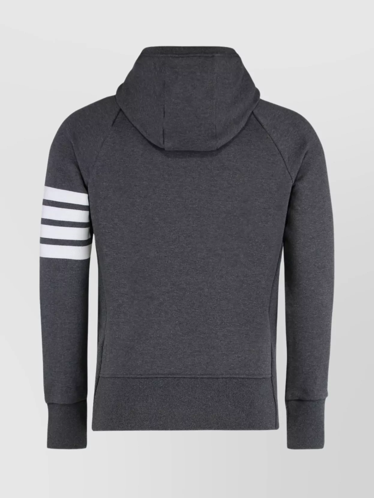 Thom Browne Grey Zip-up Hoodie With Contrasting Stripes In Gray