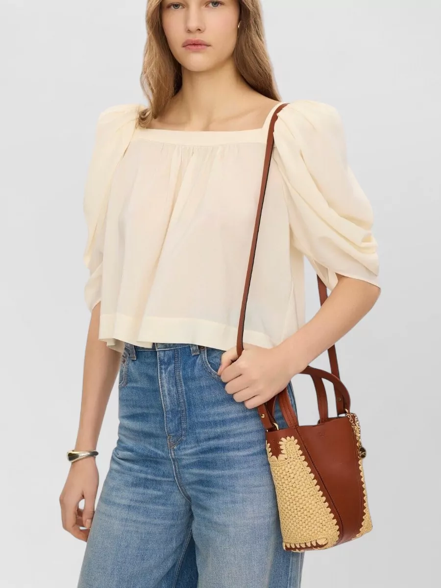 Chloé Chloé Spin Small Raffia And Leather Bucket Bag