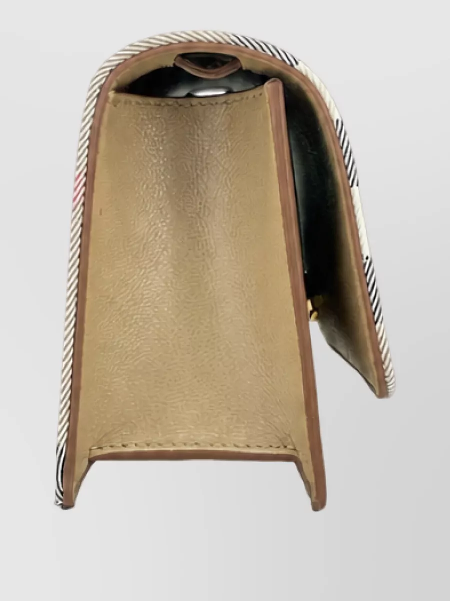Burberry Small Leather Check Clutch Bag