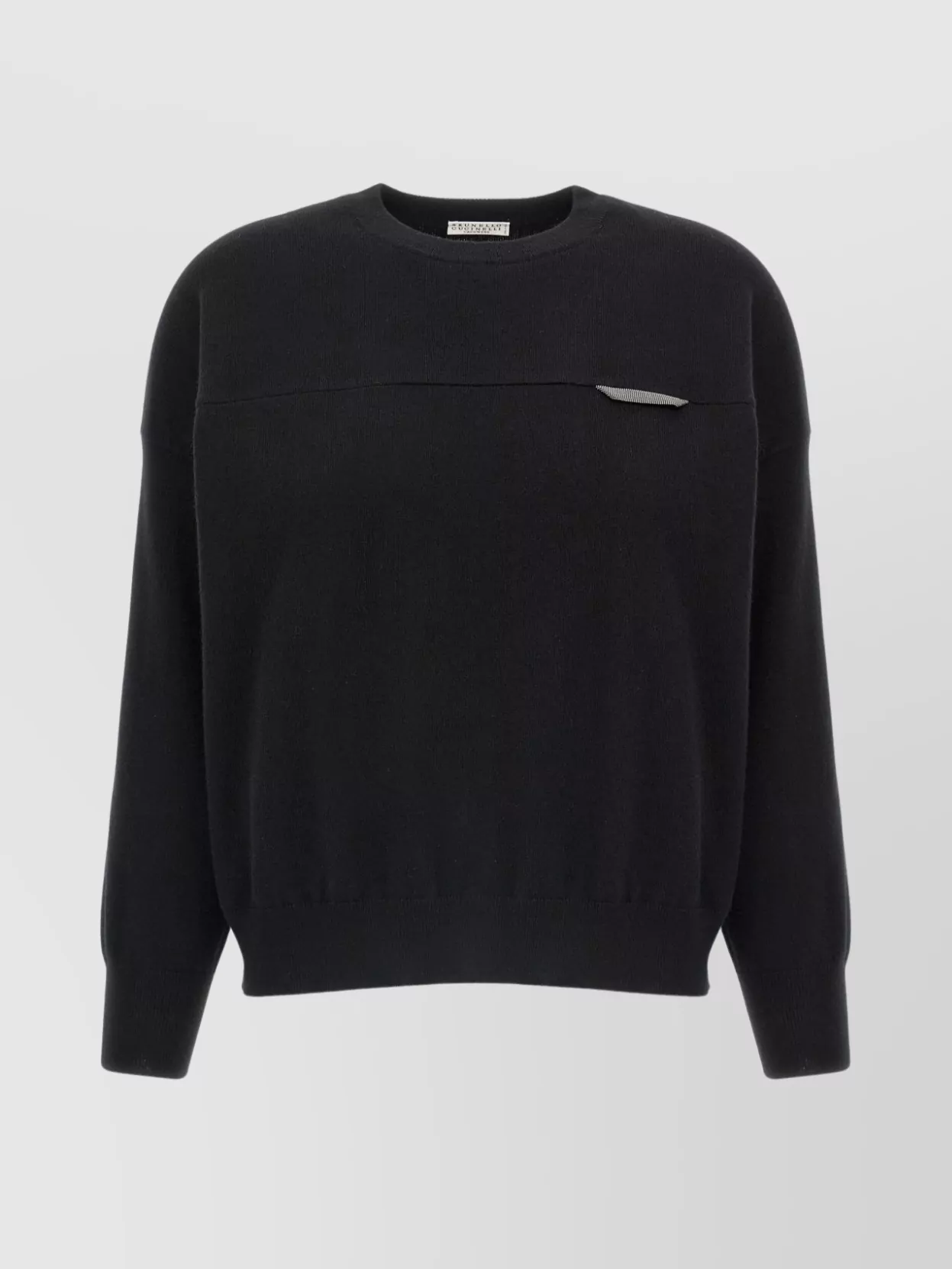 Brunello Cucinelli Cropped Sweater With Crew Neck And Decorative Detail