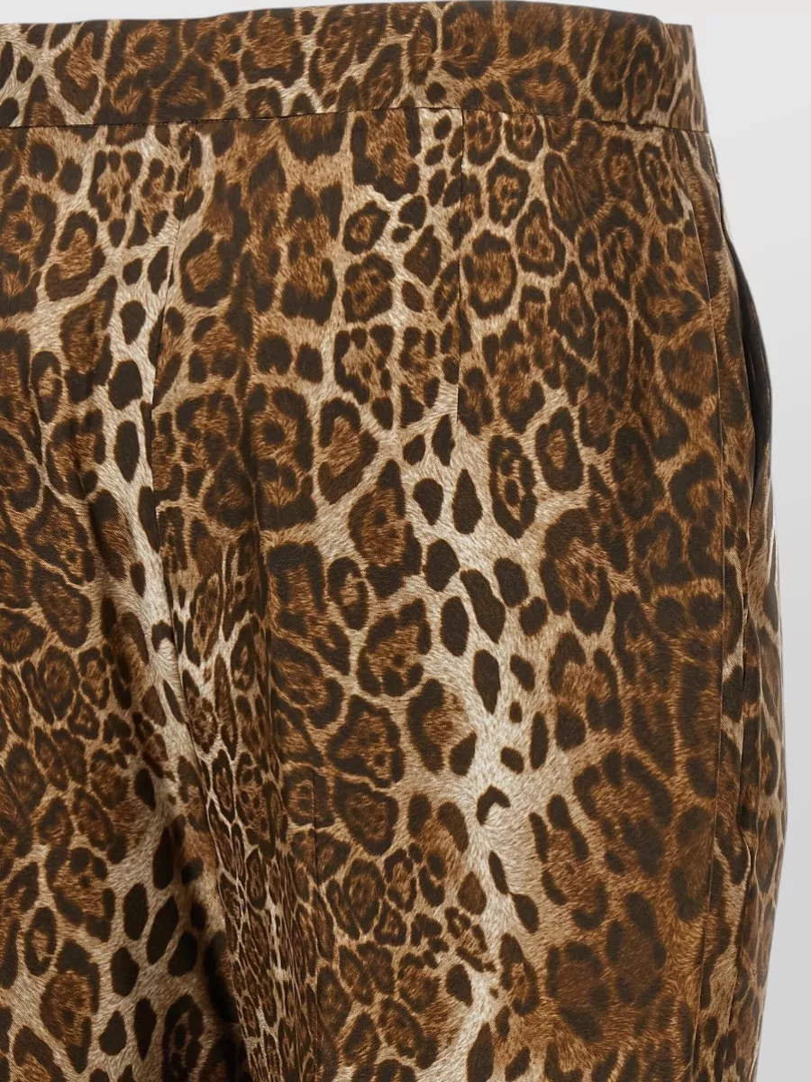 S Max Mara Silk High-Rise Straight-Leg Animal-Print Tailored Trousers