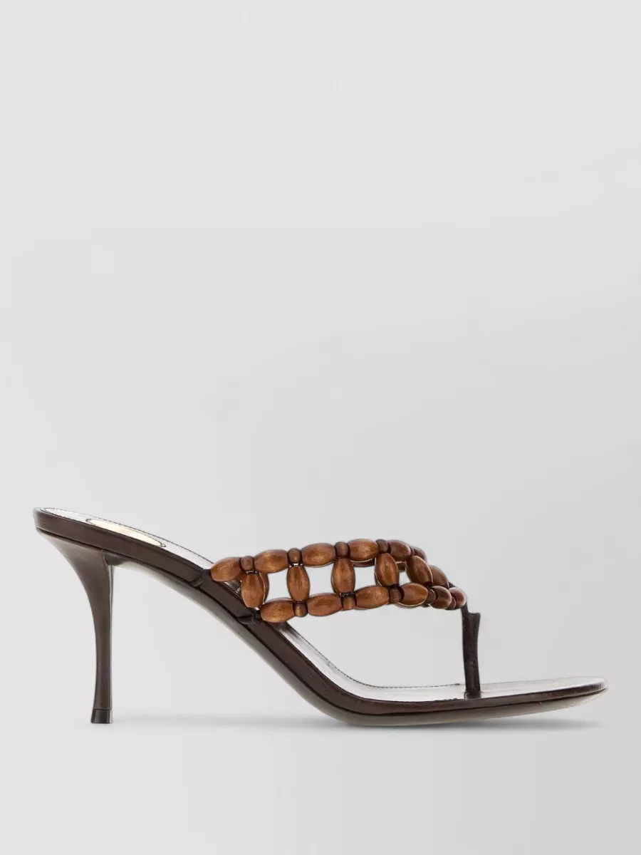 Saint Laurent Leather Zina Thong Mules
