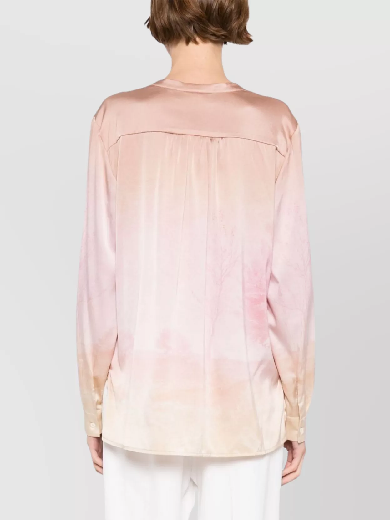 Pierre Louise Mascia Landscape Print Long Sleeve V-Neck Top