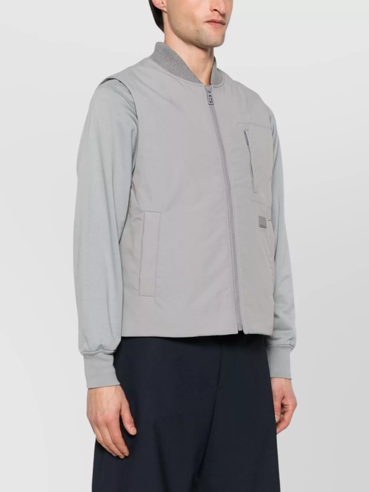 Dolce&Gabbana Sleeveless Ribbed Collar Jacket Pockets