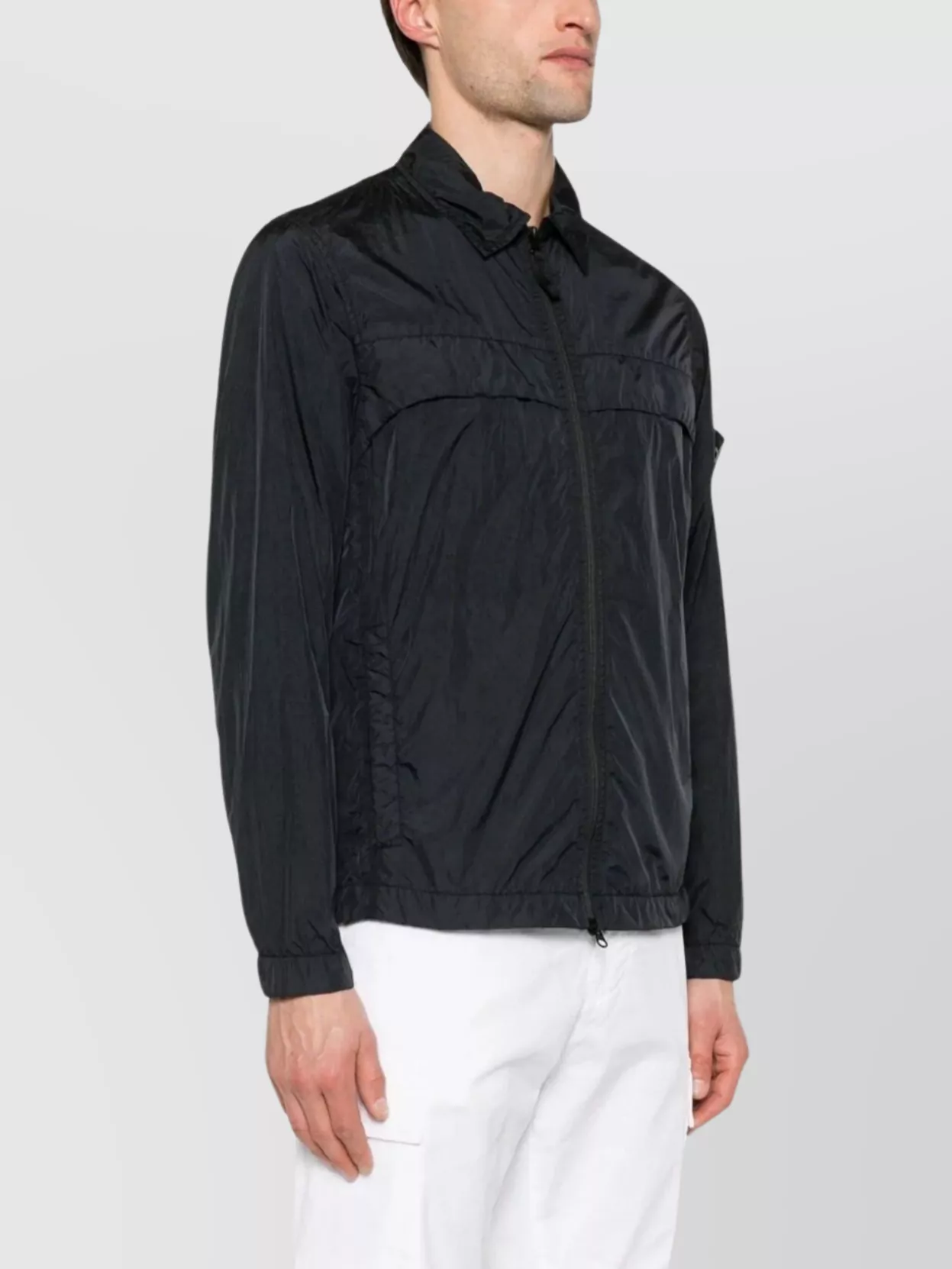 Stone Island Crinkle Reps R-Ny Jacket With Nylon Ottoman Collar