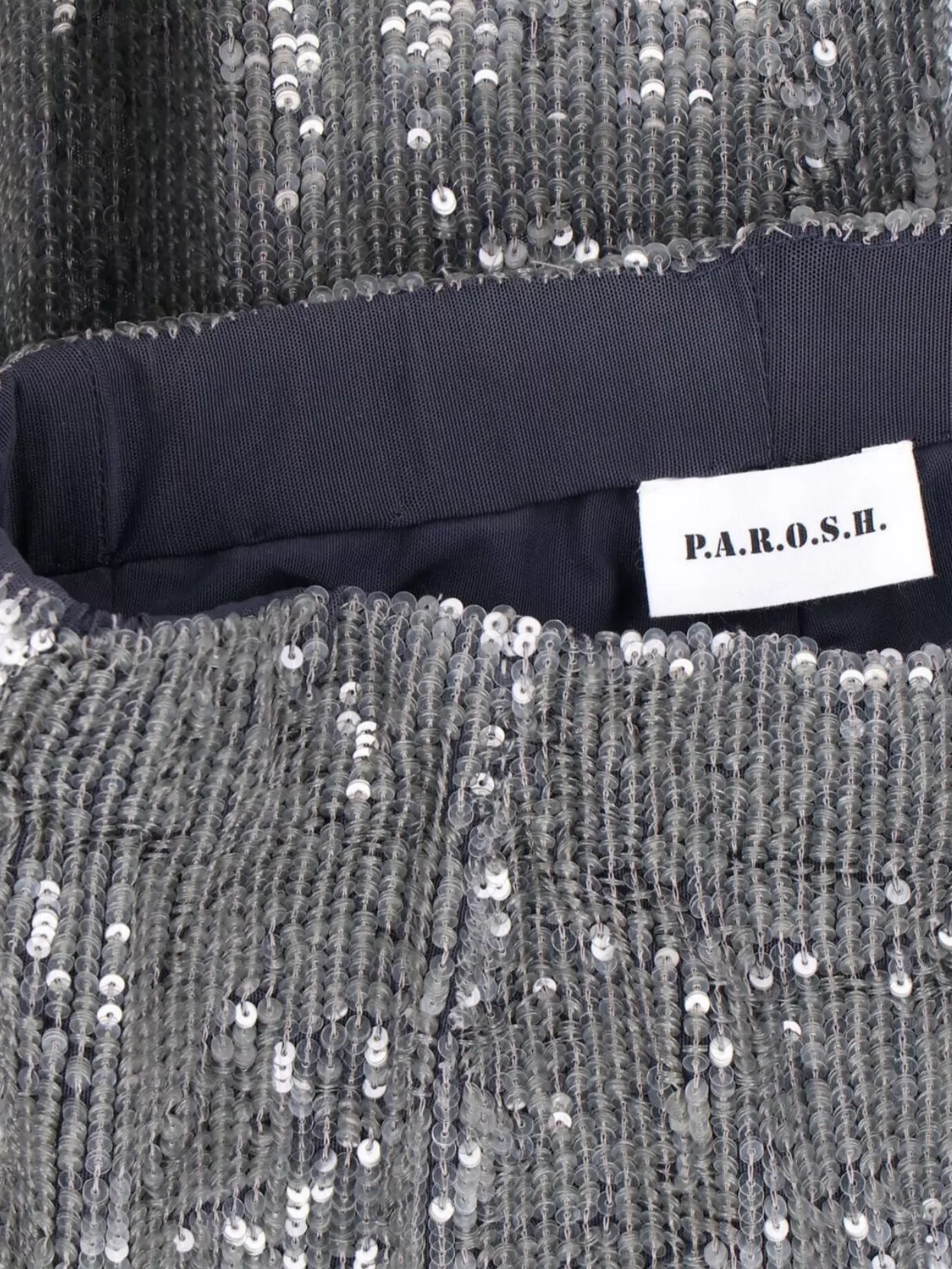 P.a.r.o.s.h Wide Leg Trousers Sequin Detail In Gray