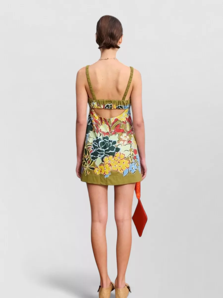 Alémais Gathered Cotton Mini Dress