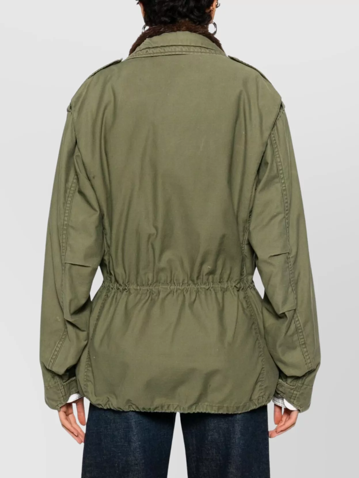 Front Street Long Sleeve Parka With Drawstring And Pockets