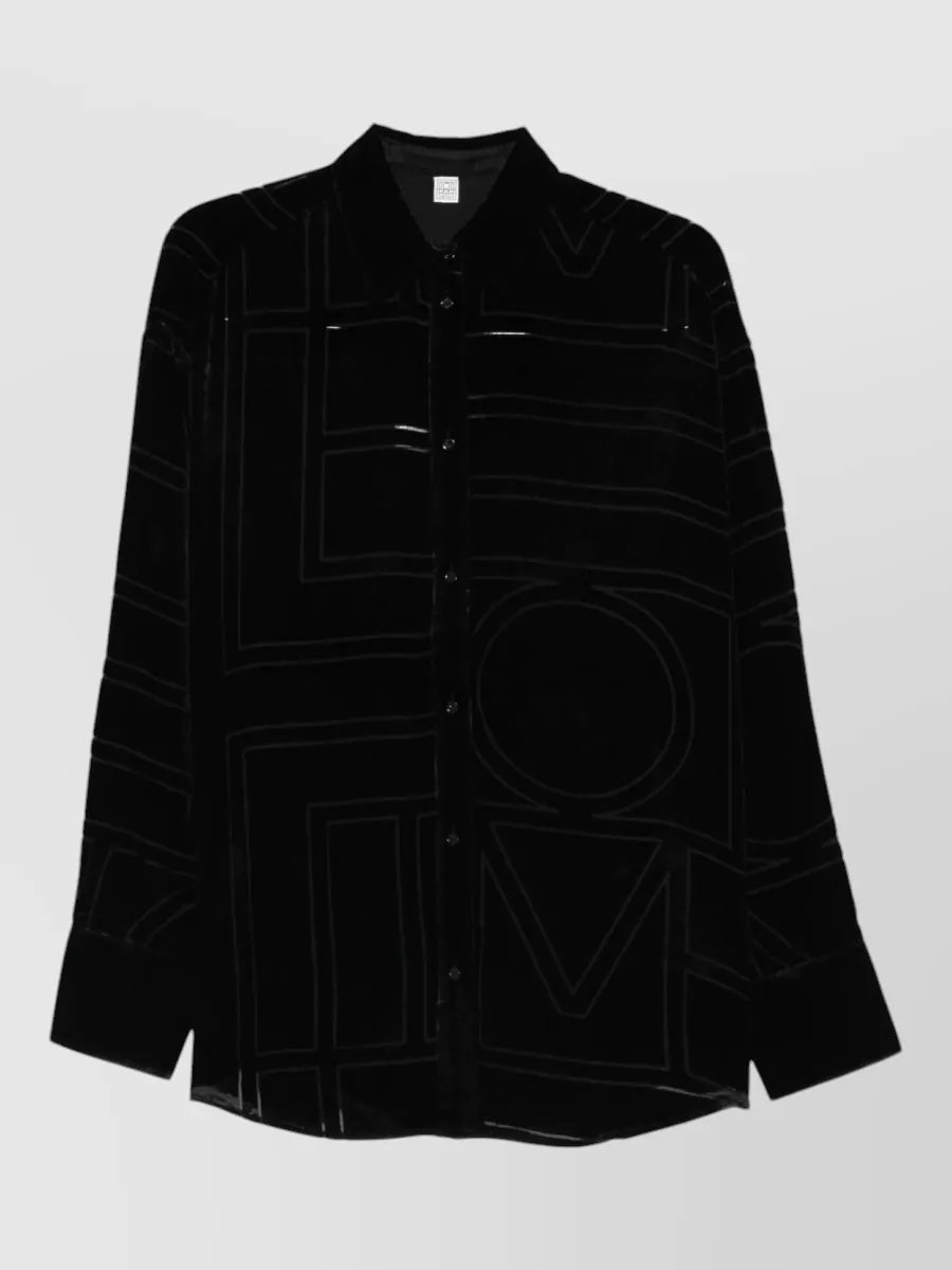 Totême silk blend long sleeve pajama shirt