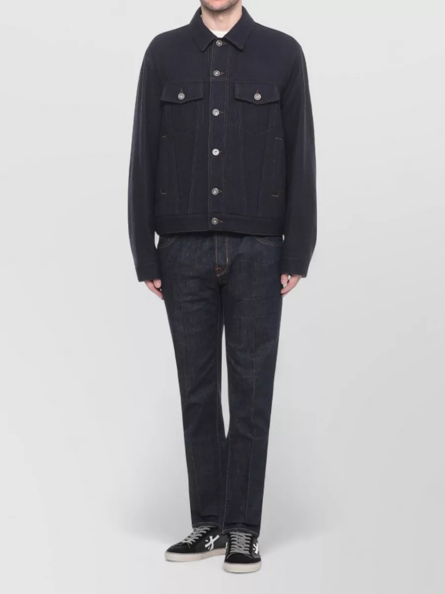 Jacob Cohen Wool Overshirt Jacket Collar Neckline