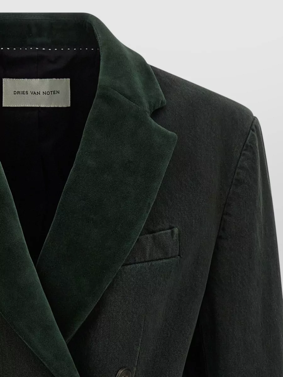 Dries Van Noten Denim Double-Breasted Blazer