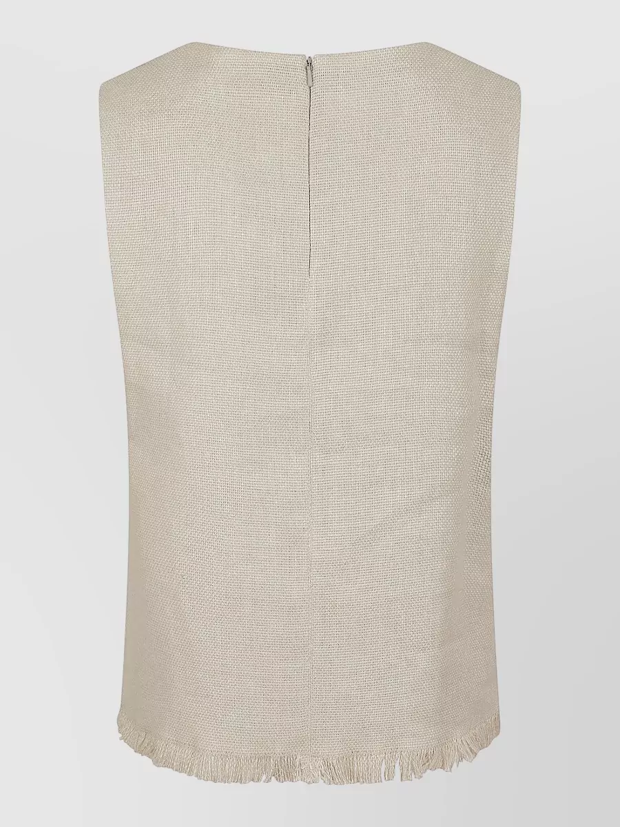 S Max Mara Stretch Linen Blend Tank Top
