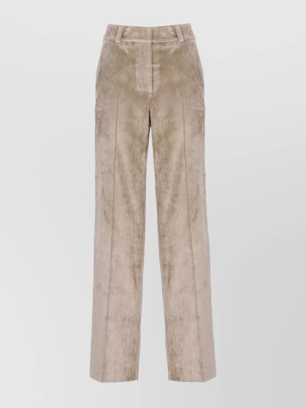 Peserico High Waist Wide Leg Trousers With Pockets In Brown