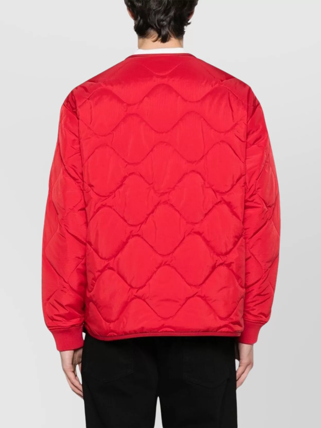 Tommy Hilfiger Quilted Front Pockets Ribbed Cuffs Sweatshirt In Red
