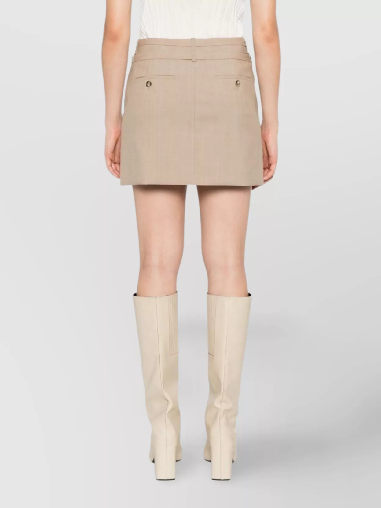 Sportmax Fify Wool Canvas Mini Skirt