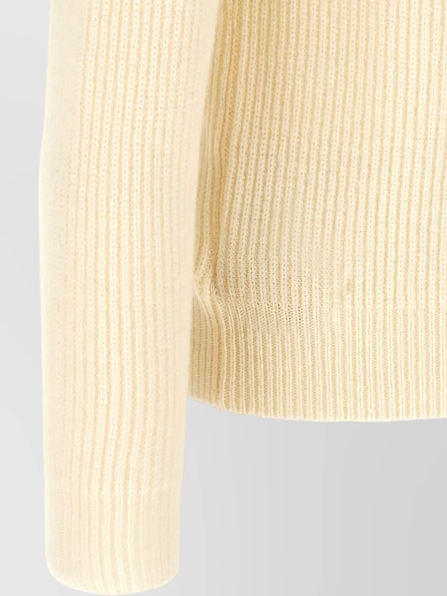 Zanone Virgin Wool Ribbed Mock Neck Sweater