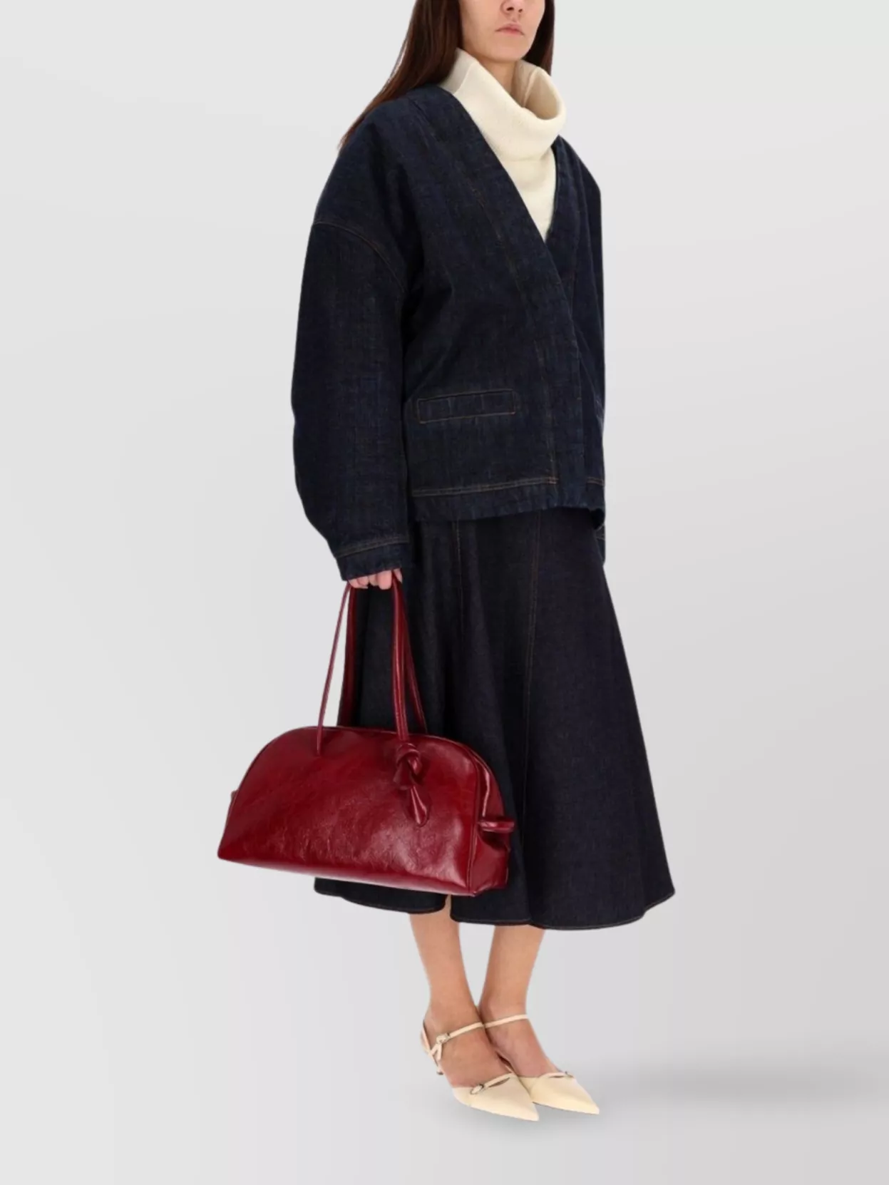 Jacquemus Denim Cardigan Featuring Contrast Stitching