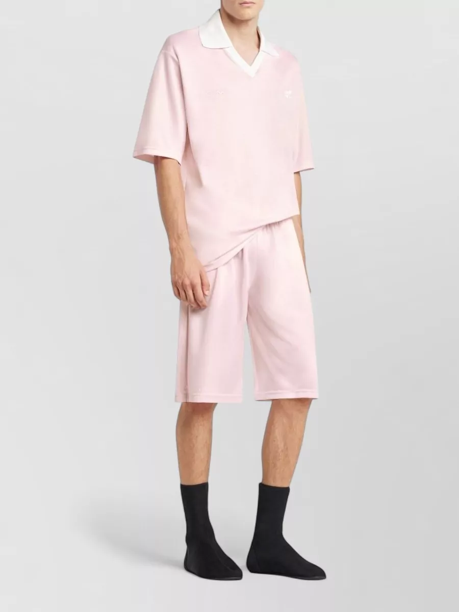Courrèges Oversized V-Neck Short-Sleeve Polo Shirt