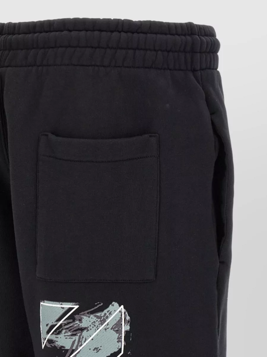 Off-White Cotton Printed Deck Shorts