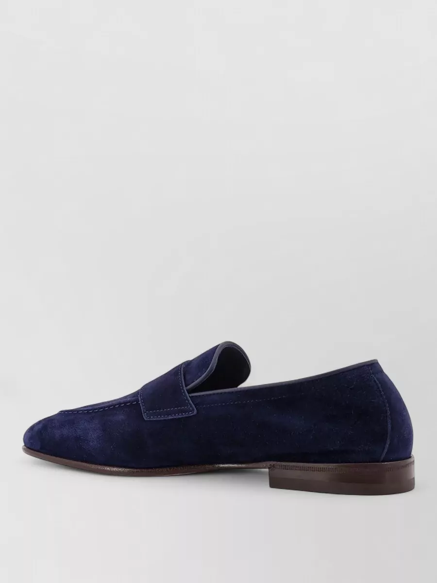 Brunello Cucinelli Suede Loafers Almond Toe Leather Sole