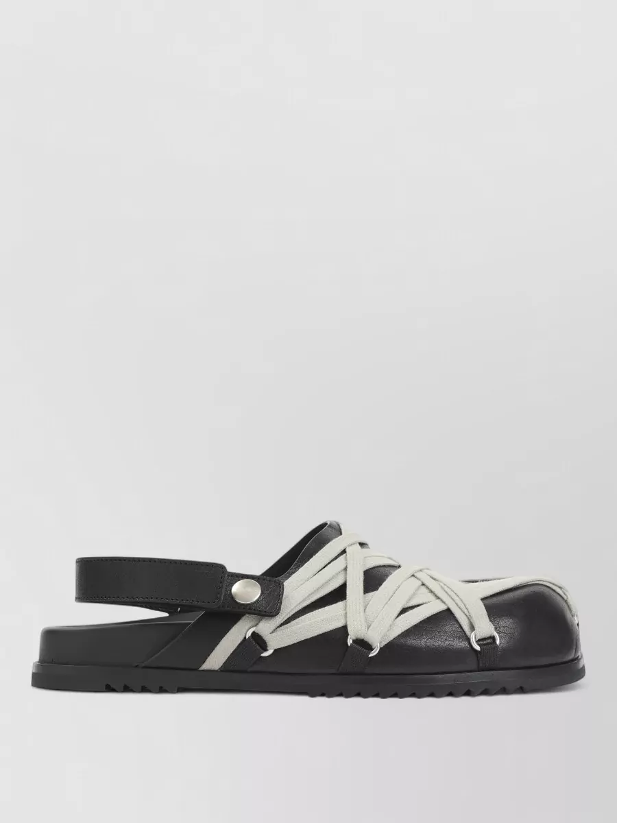 Rick Owens leather megalace mules